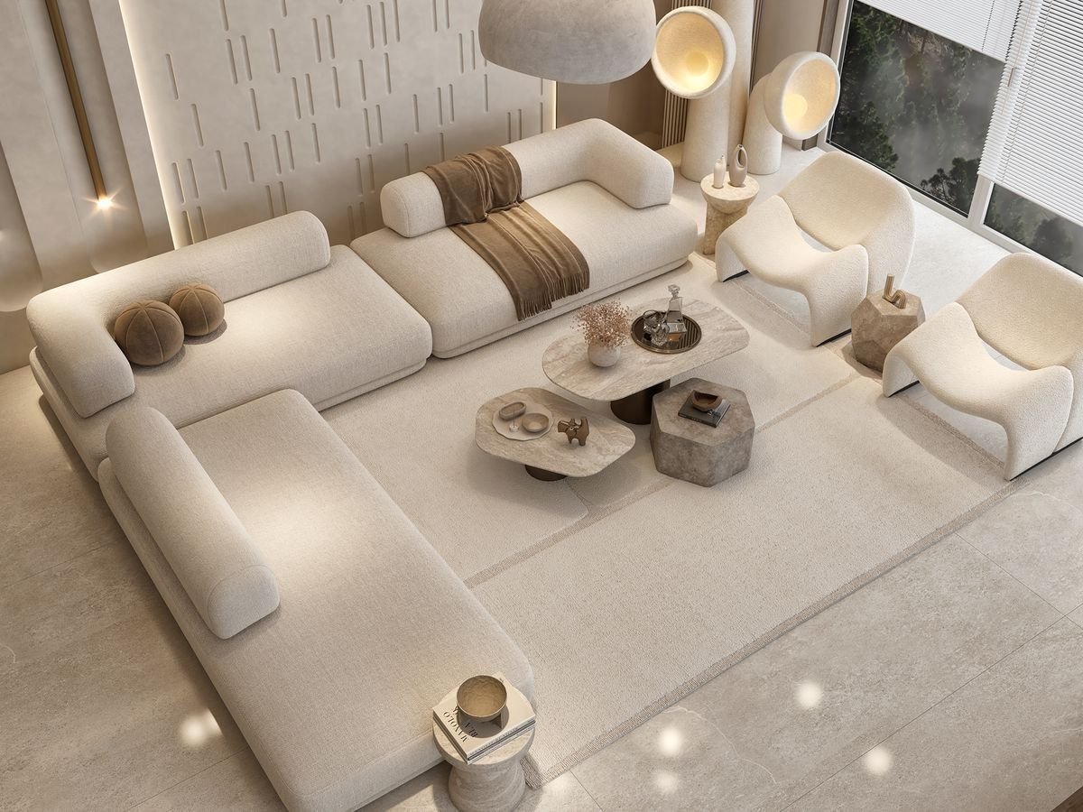 ''Modern L-shaped sofa''