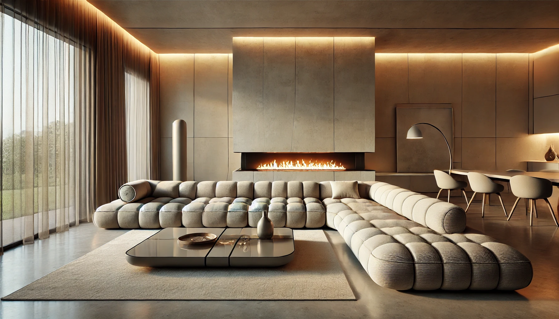 ''L-shaped sofa''
