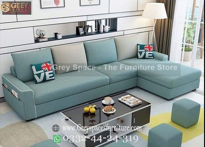 ''L-shaped sofa''